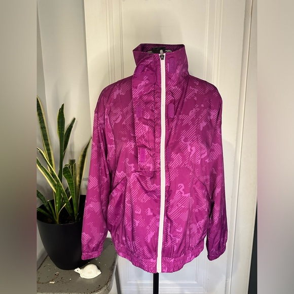 Women’s Reebok Printed Track Jacket small pink Print - Picture 5 of 16